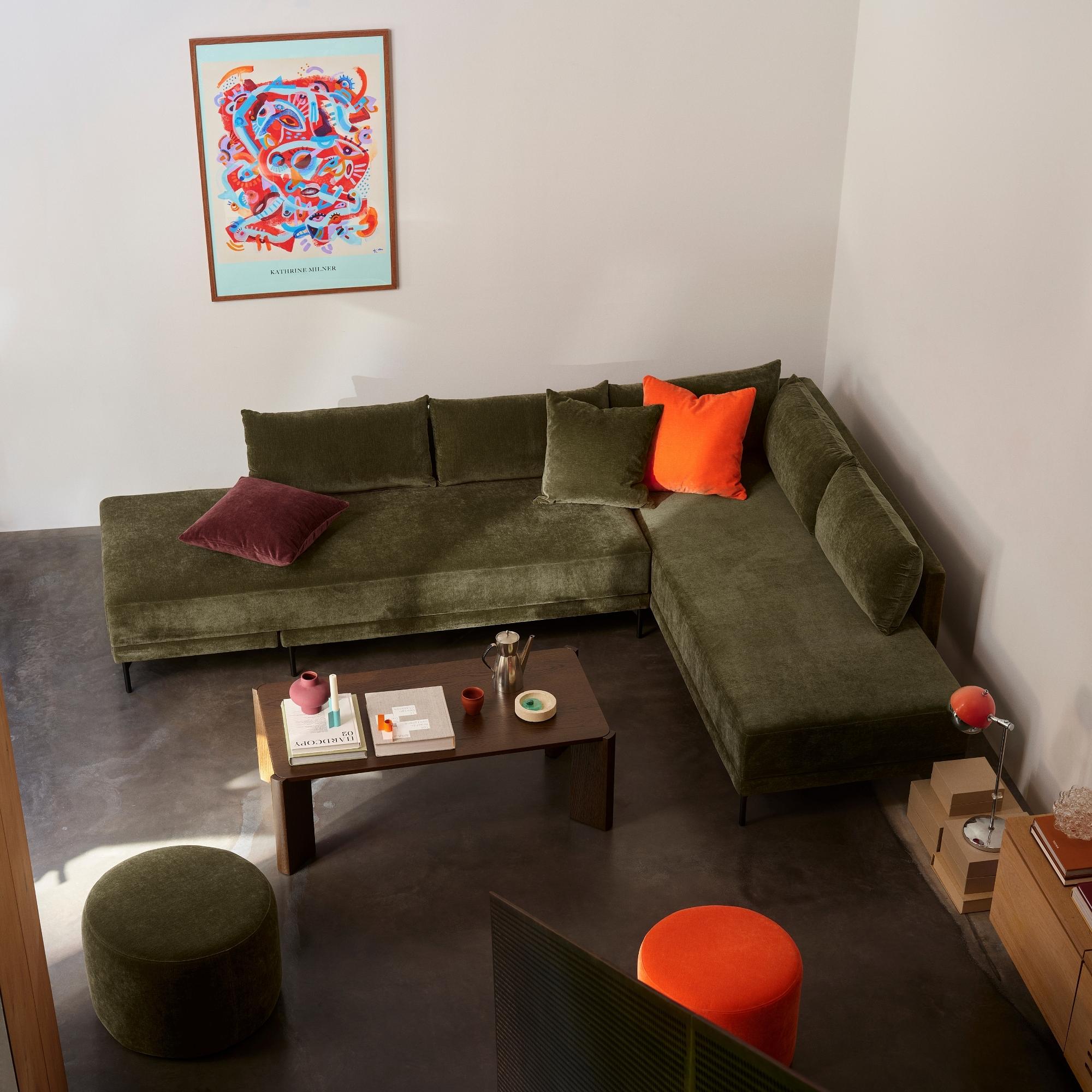 Vivica Sofa Recamiere Right Moss Olive 0