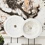 Fidel Distressed White Carved Wood Große Runde Skulptur
 4