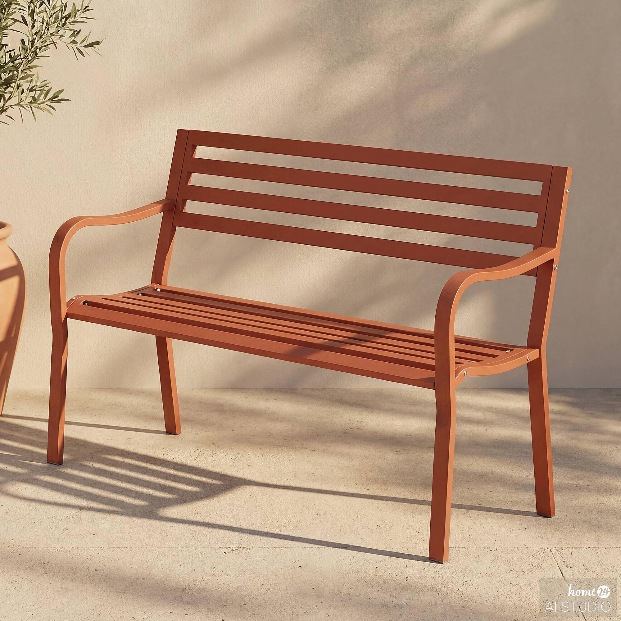 Gartenbank Sophy Stahl Terracotta 1
