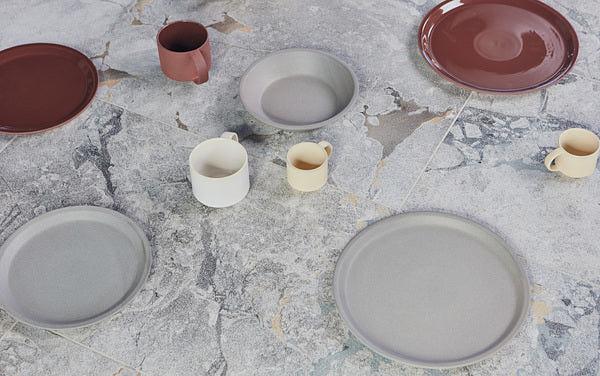 2x Yuka Plate Stone Grey 3