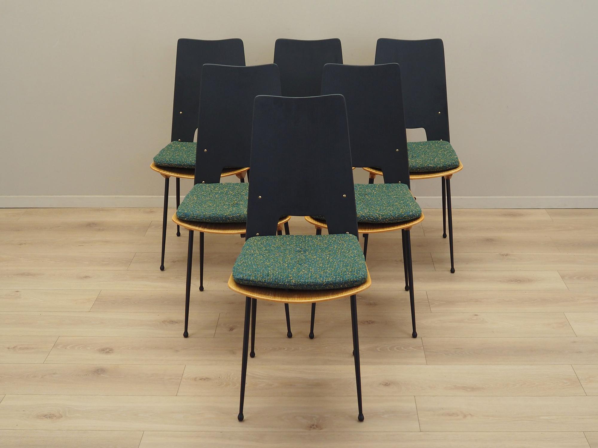 6x Carlo Ratti Dining Chair Green 1950s 1