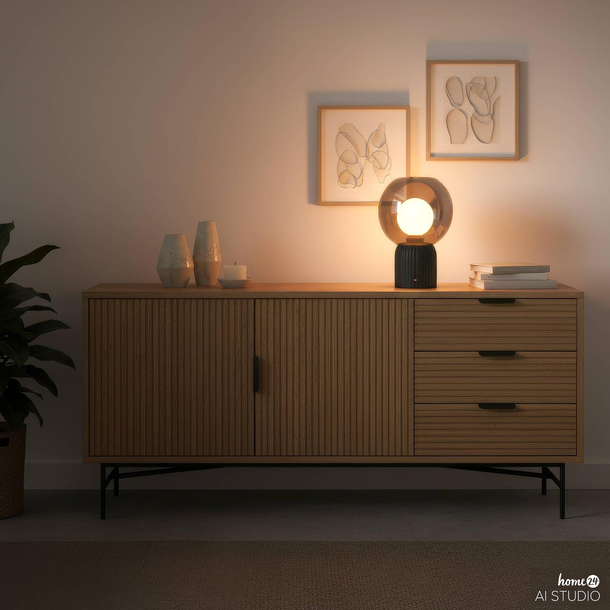 Visor Akku-Tischleuchte Glas Eisen Schwarz 3