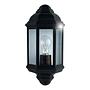 Flush wall light clear glass aluminum black 1