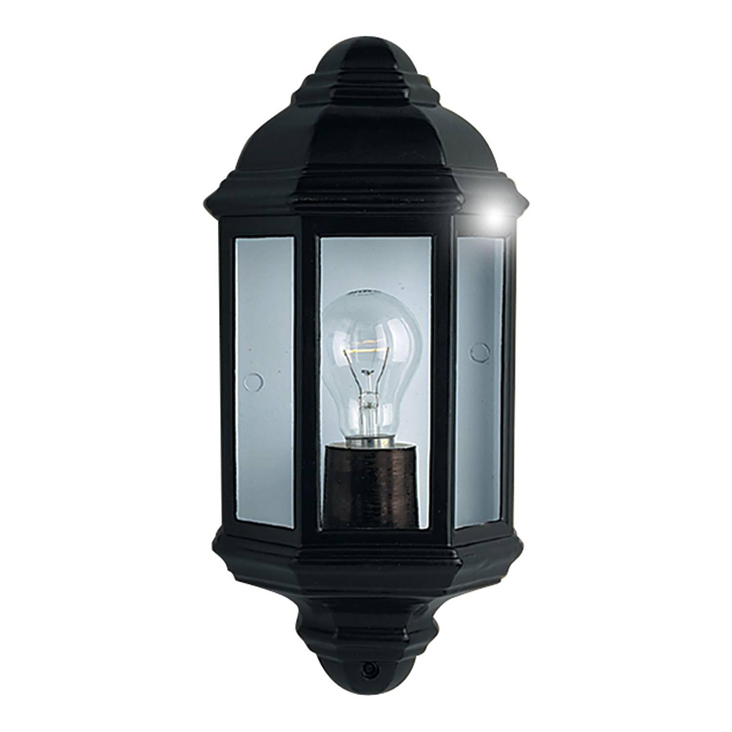 Flush wall light clear glass aluminum black 1