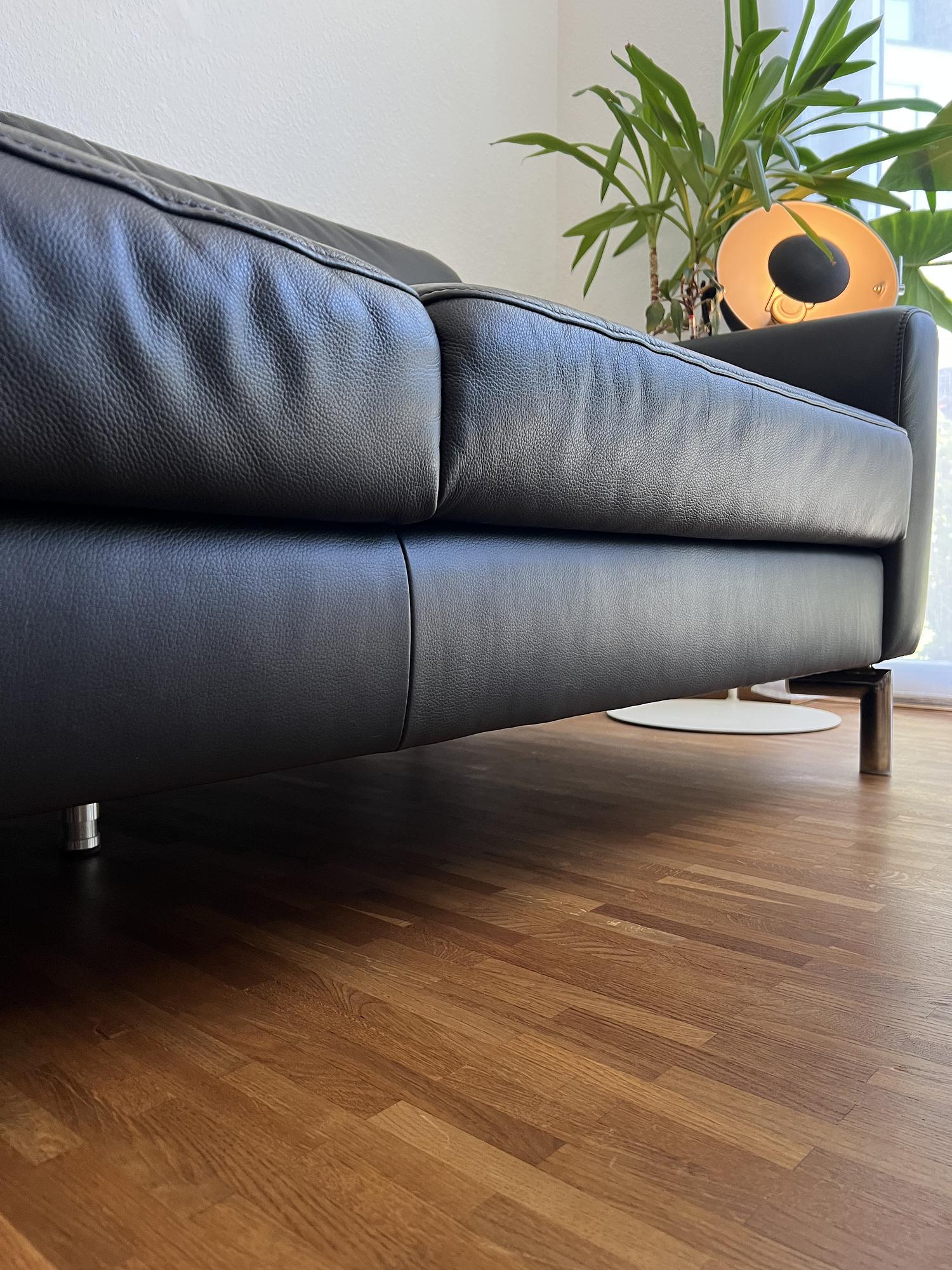 Alexx 2-Sitzer Sofa Leder Schwarz 4