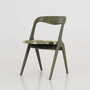 Vintage Chair Wood Fabric Green 1970s 1