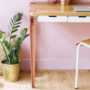 4x Tischbein Stahl Rosa 5