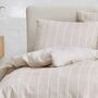 Bettwäsche Webstoff Beige Gestreift 140 x 200 cm 1
