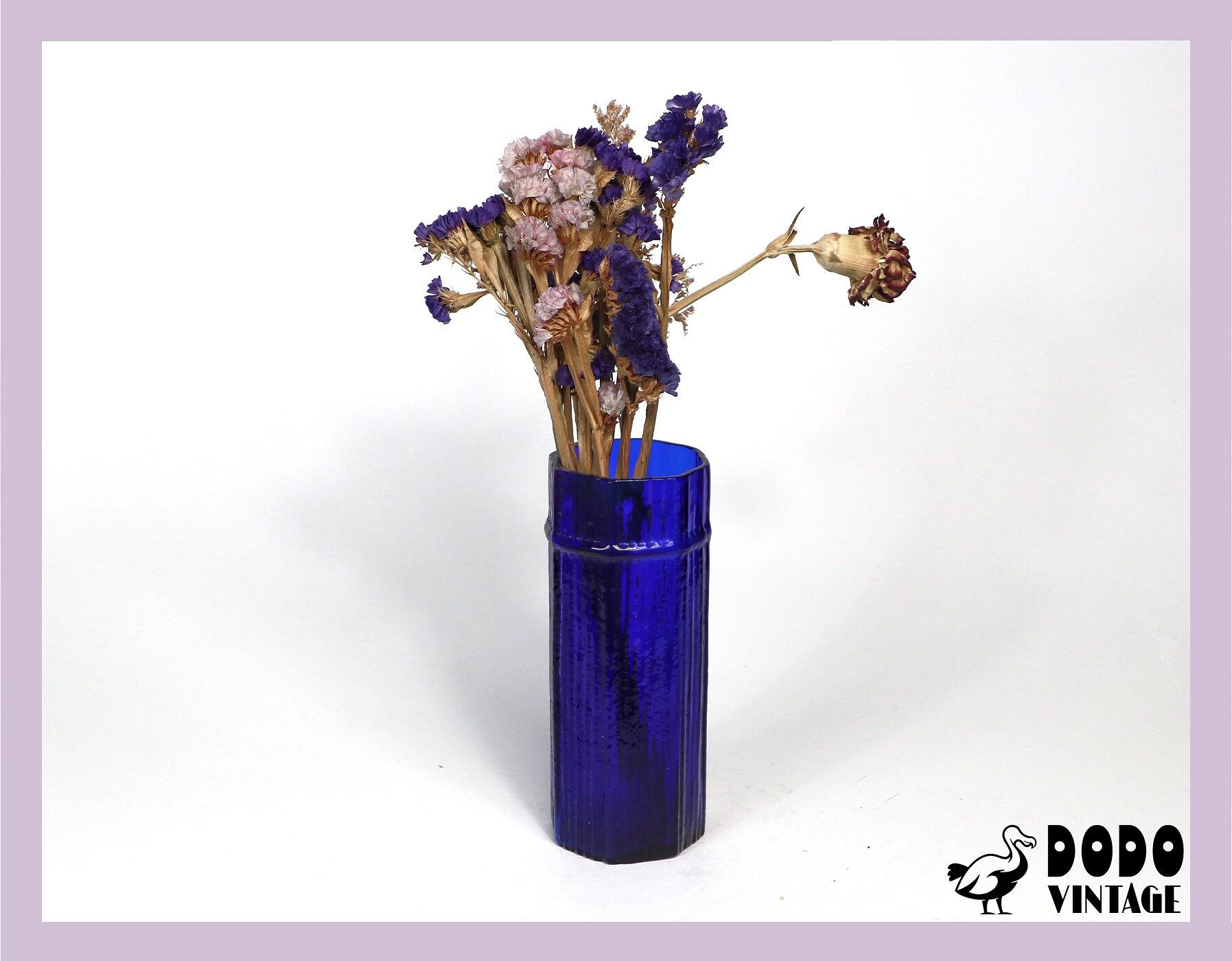 Vintage Vase Cobalt Blue Glass 1990s 3