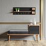 Hamra Garderobe Holzfurnier Anthrazit Grau 2