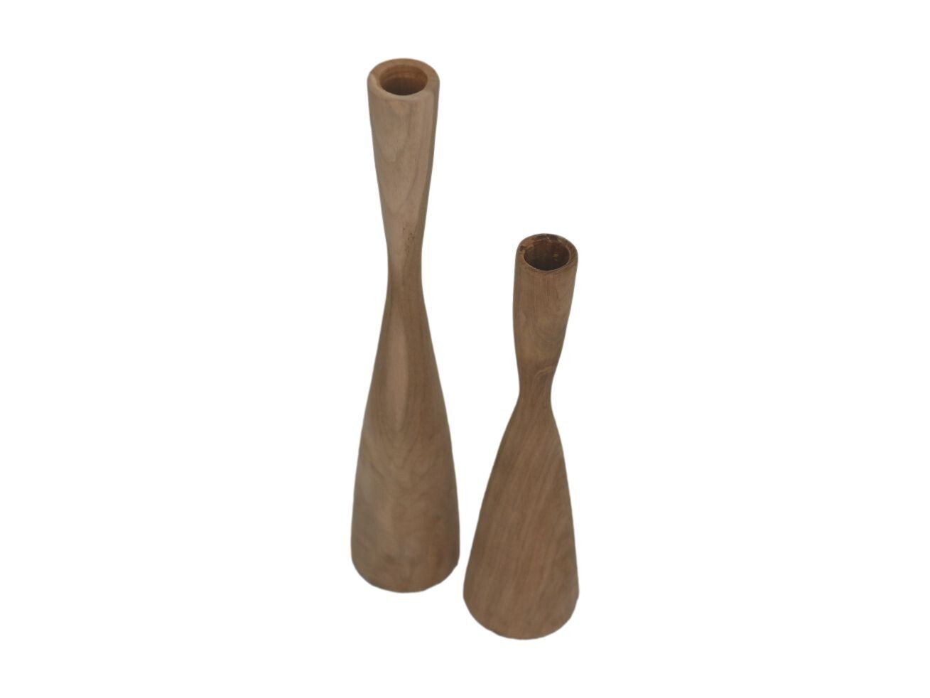 2x Kerzenhalter Holz Naturmaserung Braun 0