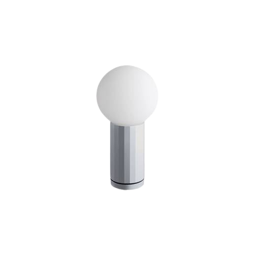 Turn On LED Tischleuchte Aluminium Opalglas Silber 0