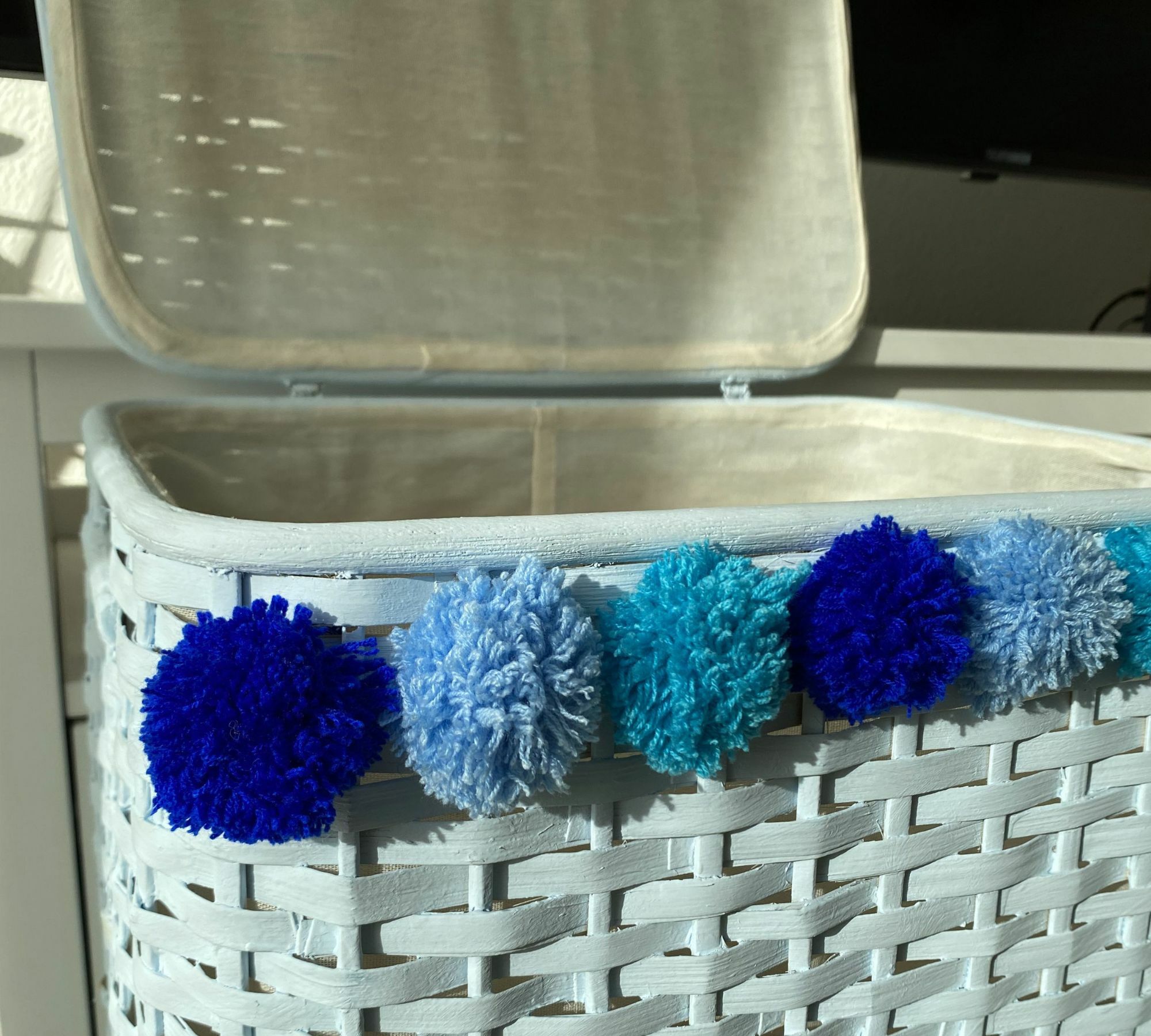 Aufbewahrungskorb Bambus Blau 3