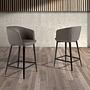 Bar stool faux leather grey 2