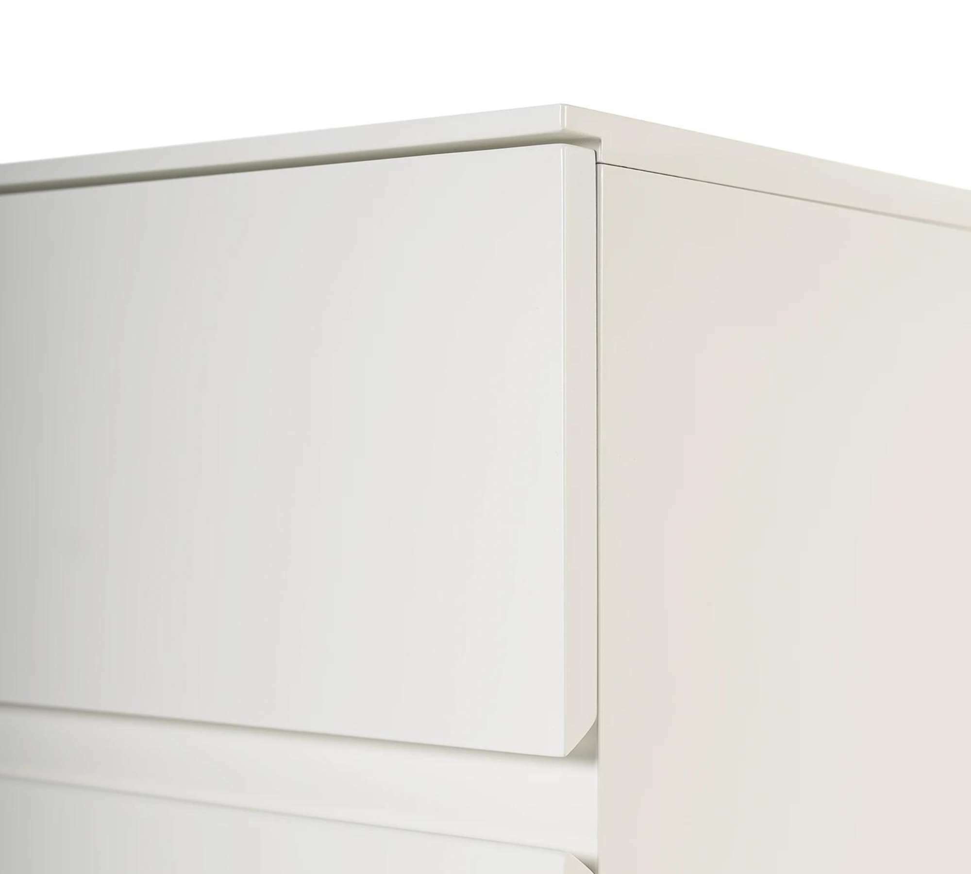 Nachtkommode Holz Metall Weiß 3