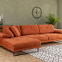 Modern sofa chaise lounge left large orange 2