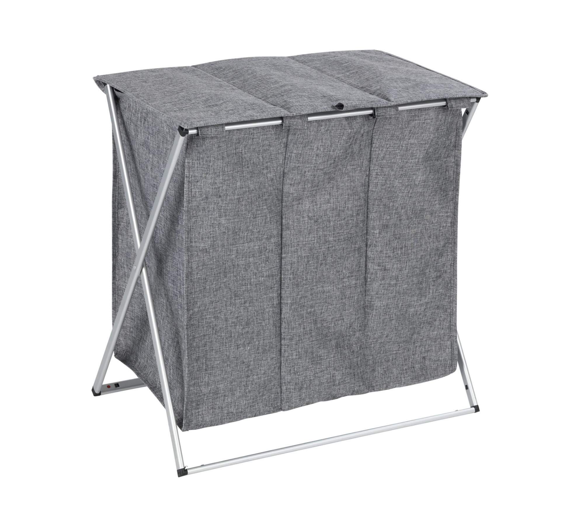 Wäschekorb Aluminium Textil Grau 0
