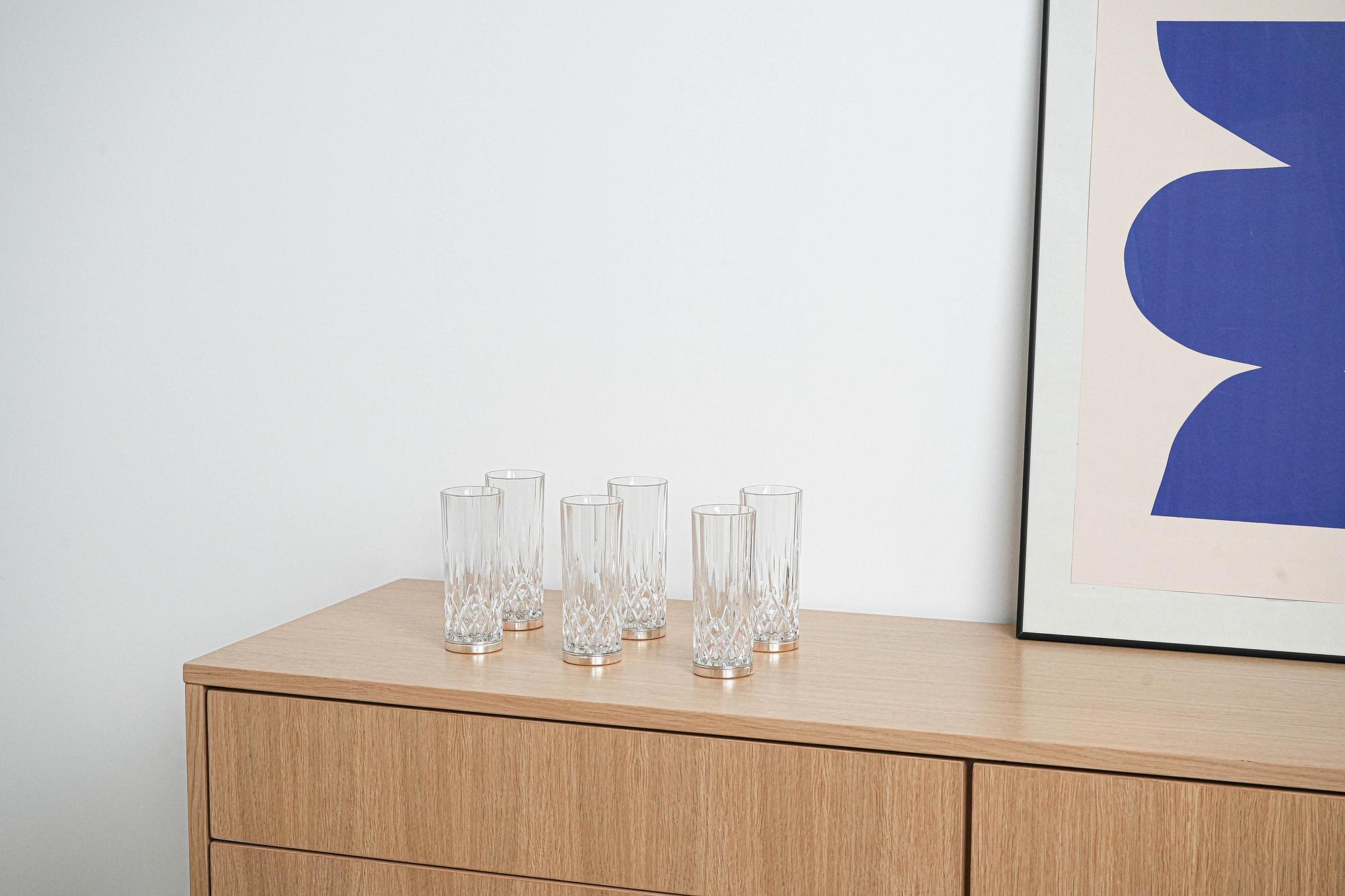 Crystal glasses set of 6 Transparent 1960s 1