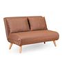 Fold-out sofa bed 2-seater brown 6