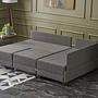 Fly corner sofa right with 2 ottomans brown 2