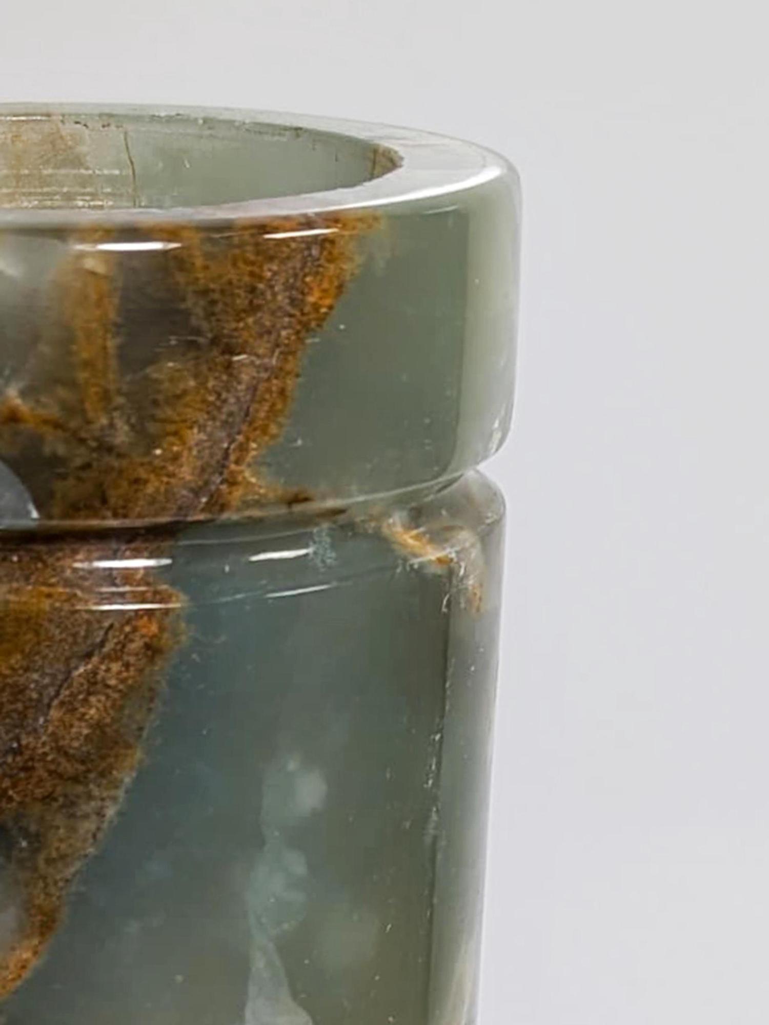 Massive Vase Marmor Onyx Travertin 1970er Jahre 5