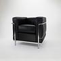 Le Corbusier LC2 Sessel Chrom Leder Schwarz 0