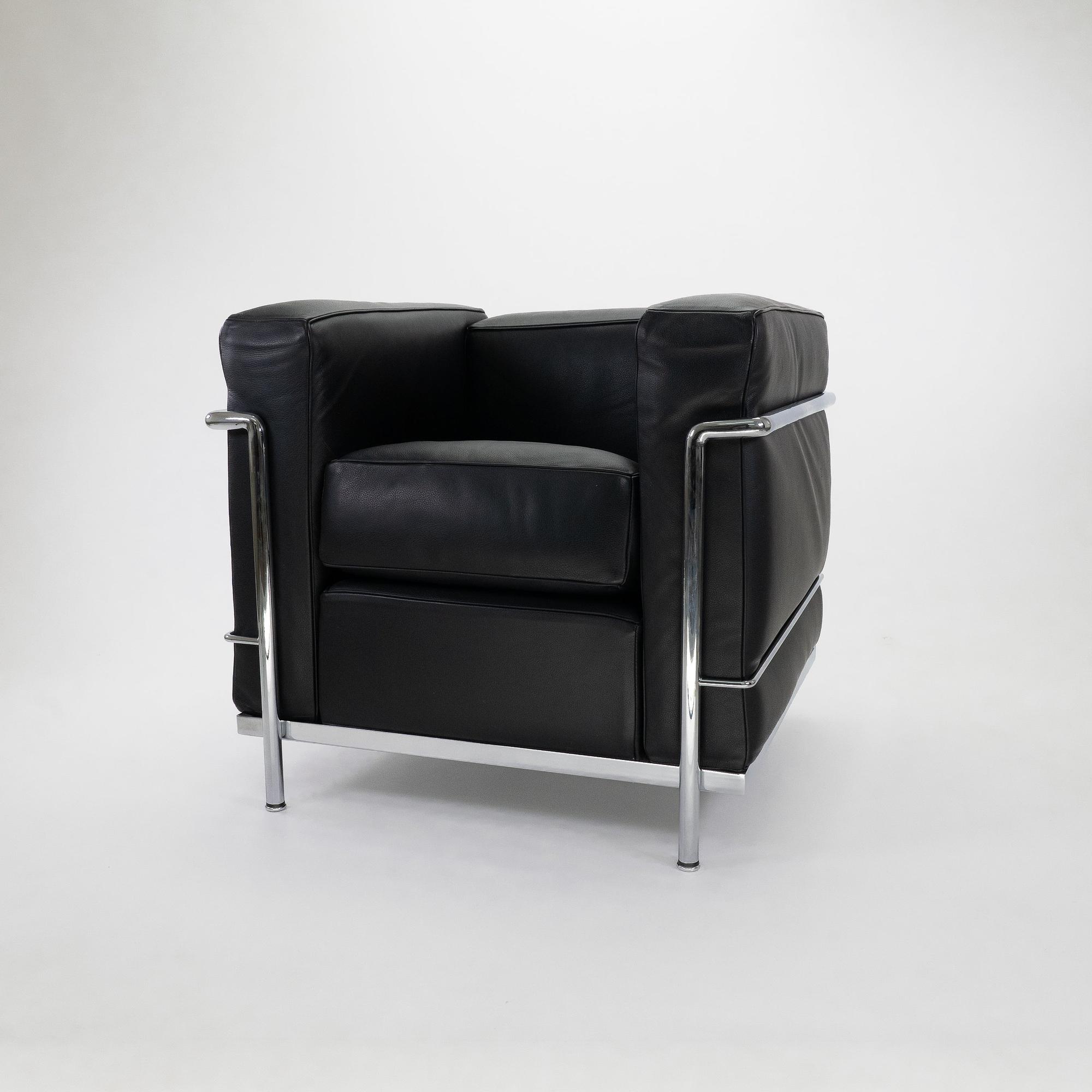 Le Corbusier LC2 Sessel Chrom Leder Schwarz 0