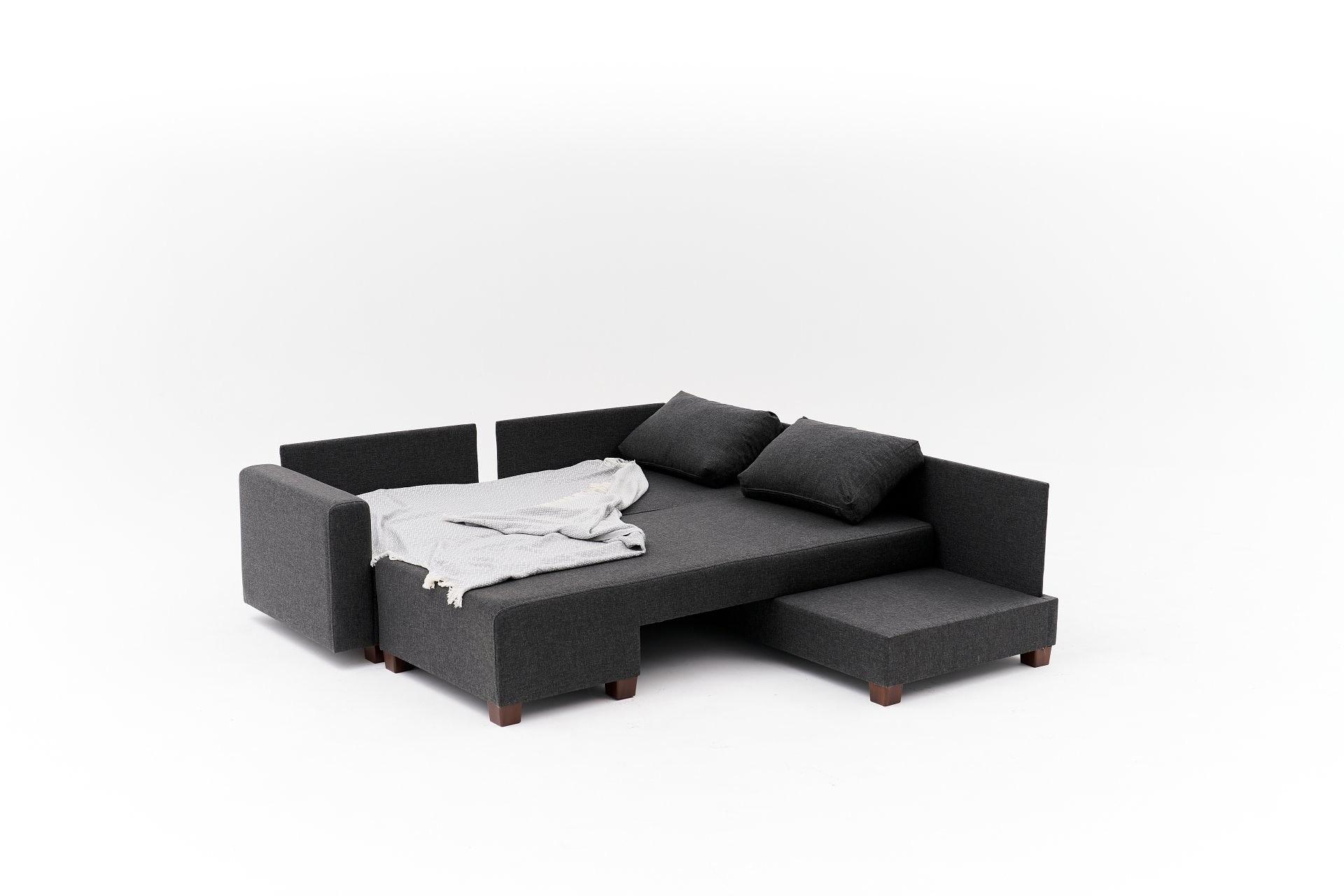 Aly Schlafsofa Récamiere Rechts Baumwolle Anthrazit 7