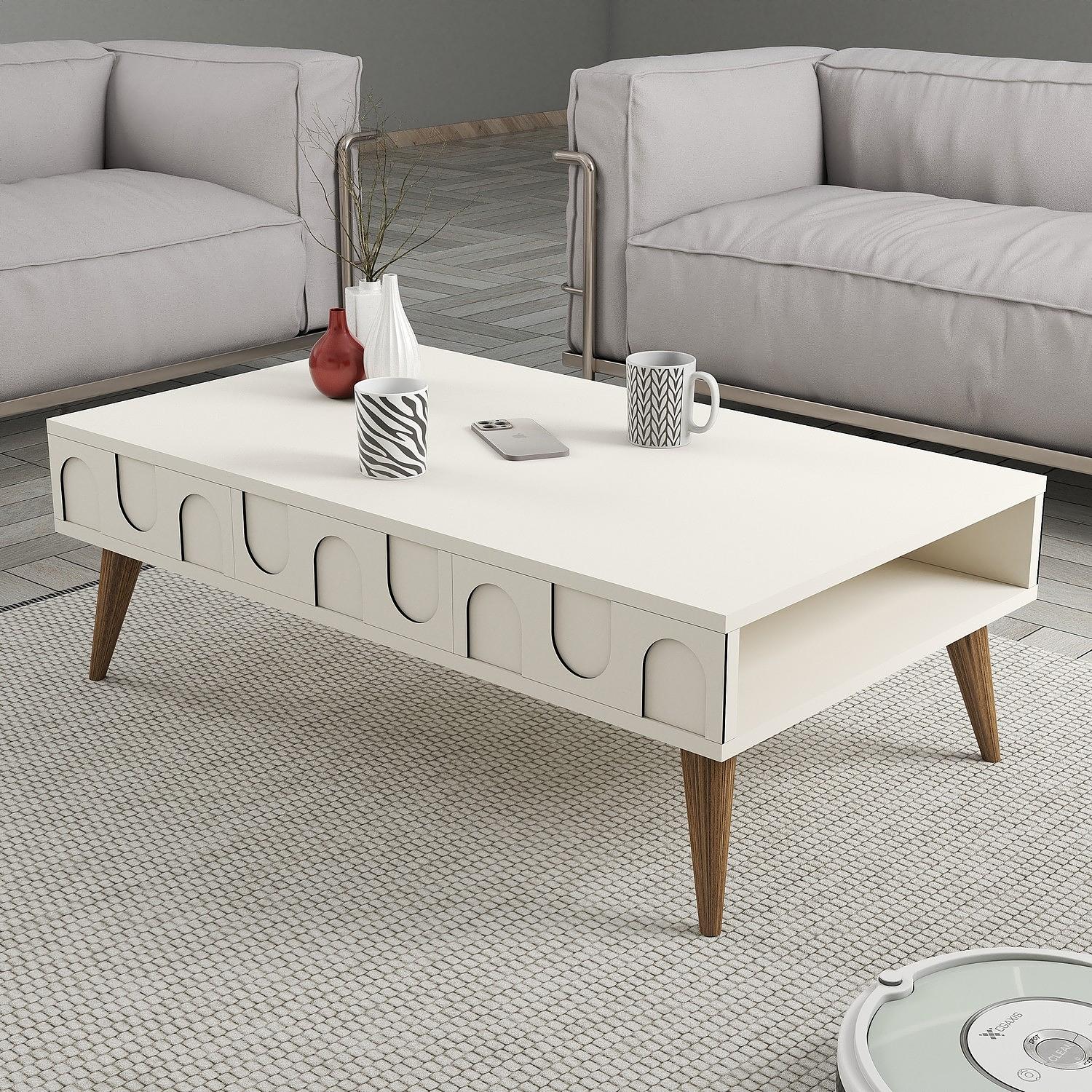 Lyon 34 Couchtisch Holz Creme Walnuss 1