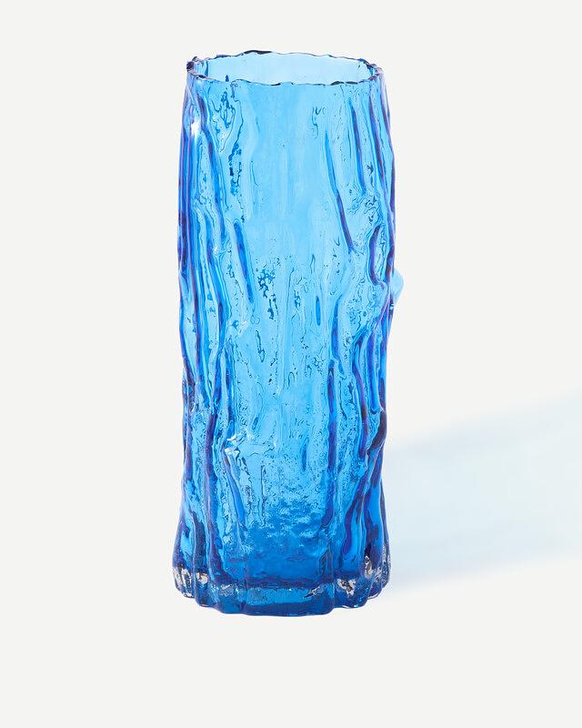 Tree trunk Vase Glass Blue 3