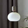 Notti Pendelleuchte Stahl Opalglas Grau 0