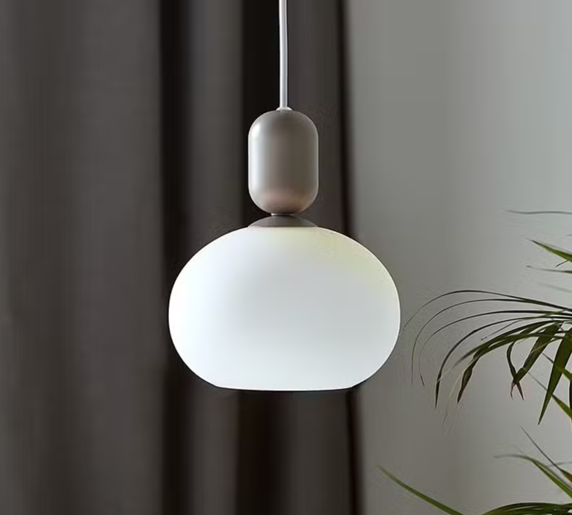Notti Pendelleuchte Stahl Opalglas Grau 0