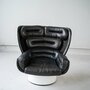 2x Vintage Joe Colombo Elda Sessel Leder Fiberglas Schwarz 4