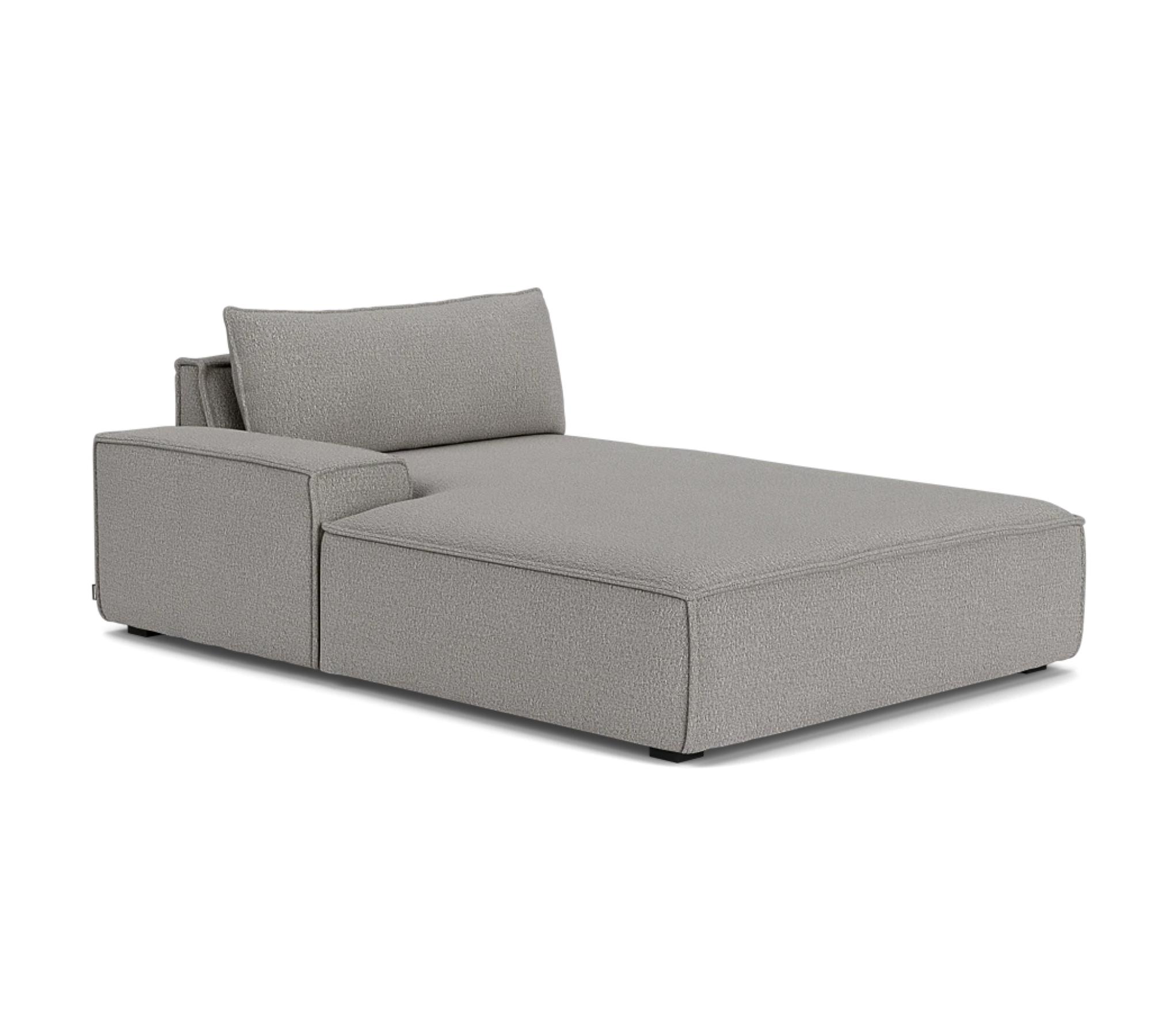 Daphne 1-seater chaise longue left Maya warm grey 6