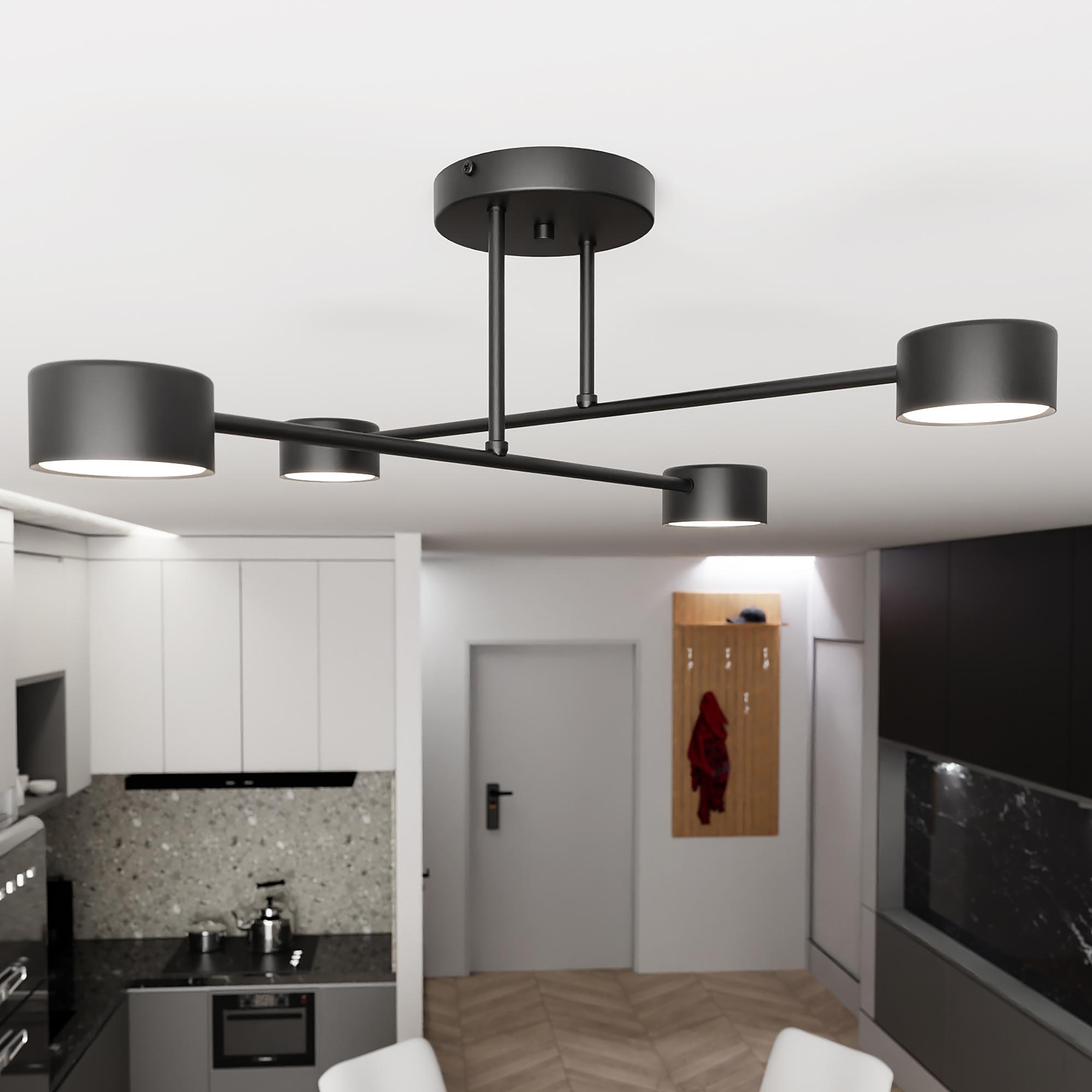 Halo Deckenleuchte 4-flammig Stahl Schwarz  0