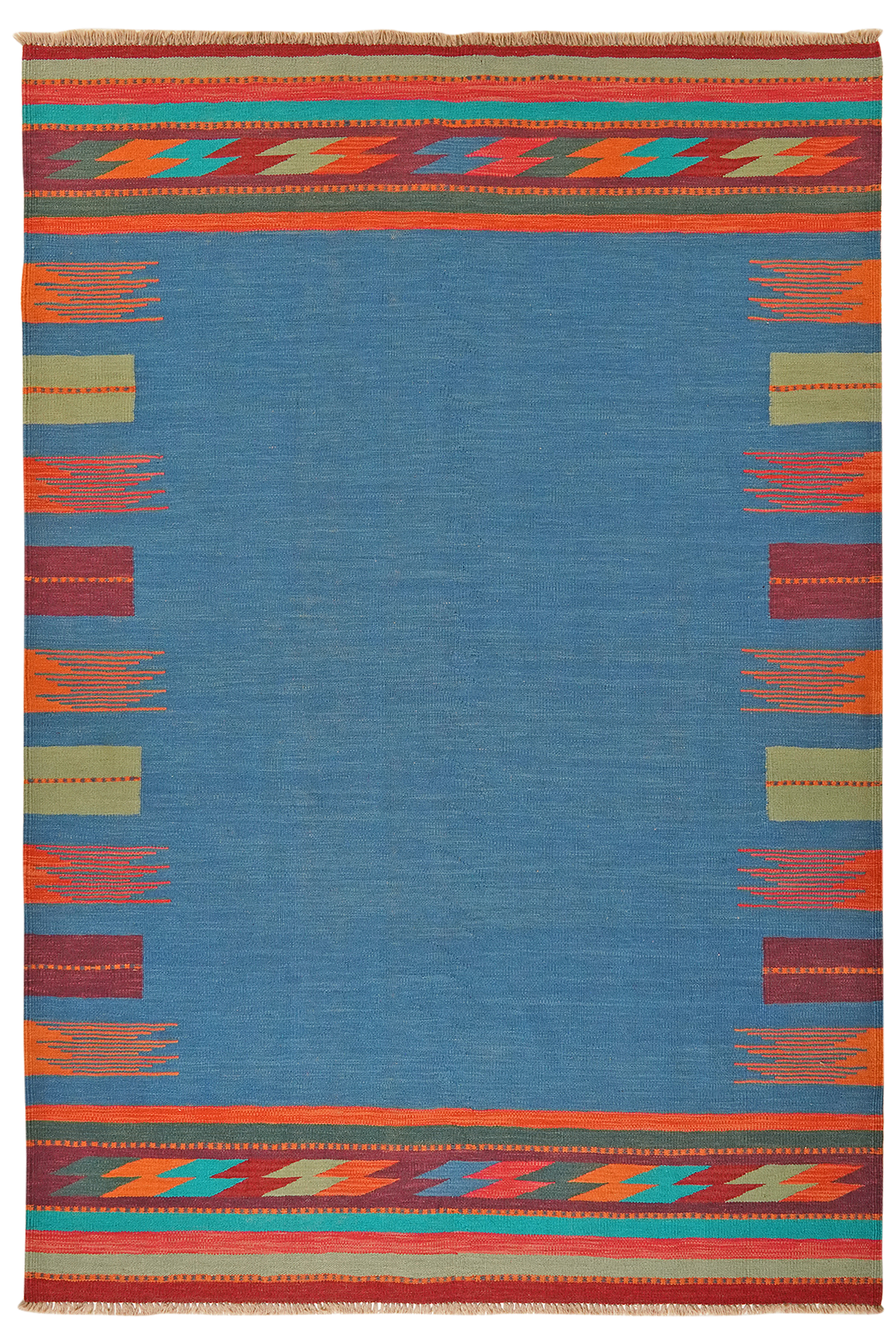 Kilim Gashgai Teppich Blau 0