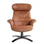 Reclining swivel armchair in brown leather 5083 1