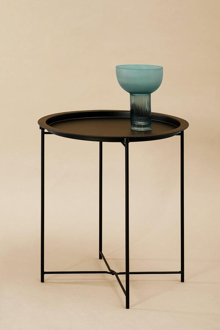 Steel Round Side Table Metal Black 3
