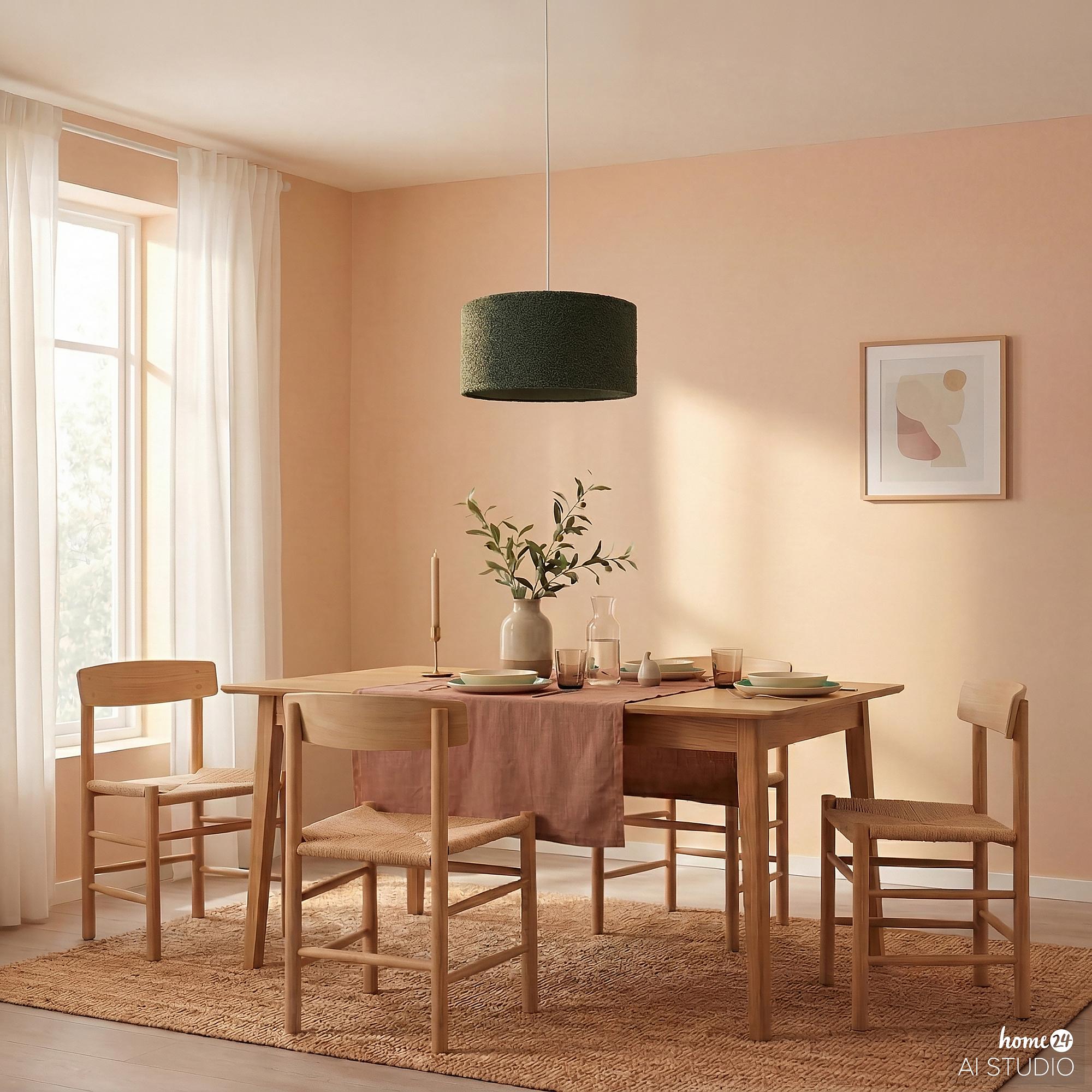 YARO Pendant Light 1-Light Iron Textile Green 40 cm 2