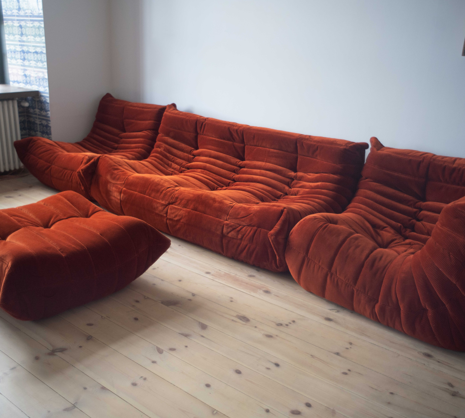 Togo Lounge Set 4-piece Cord Orange 1