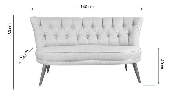 Richland Loveseat Sofa 2-Sitzer Creme 3