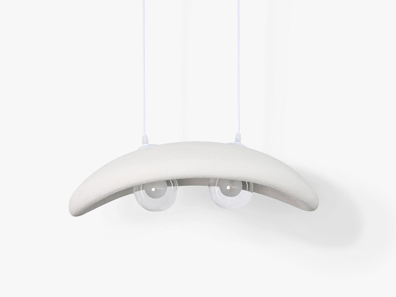 Rut Lampada a sospensione in tessuto bianco 66x50x20 cm 1