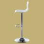 Bar stool Falkland White Chrome shiny single chair 2