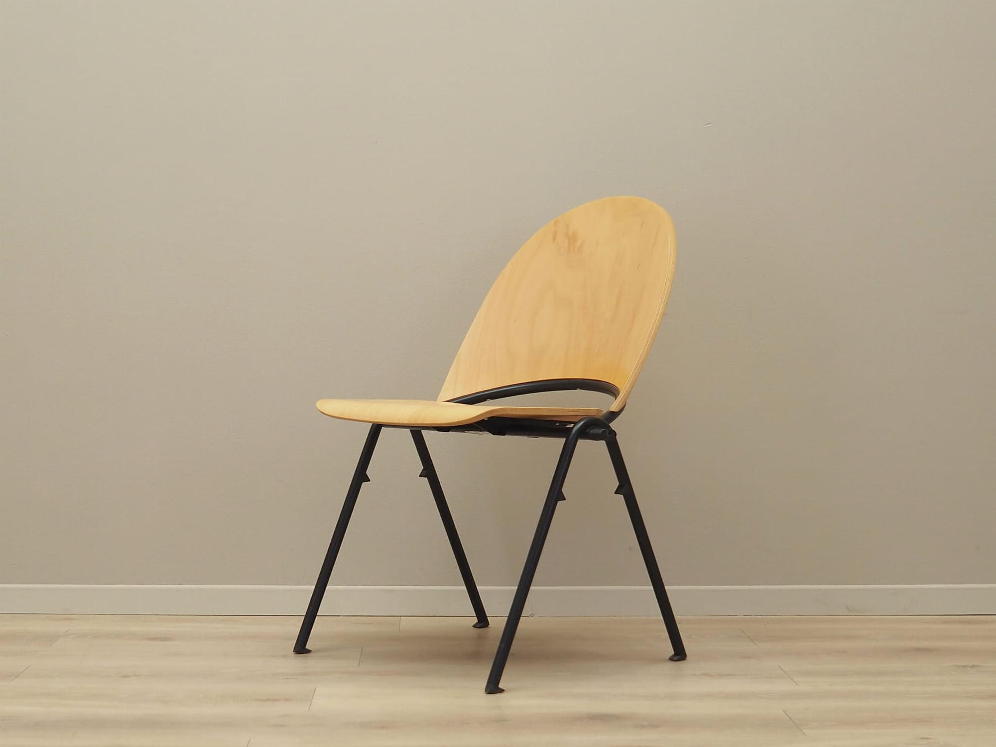 6x Vintage Chair Wood Metal Brown 1970s 11