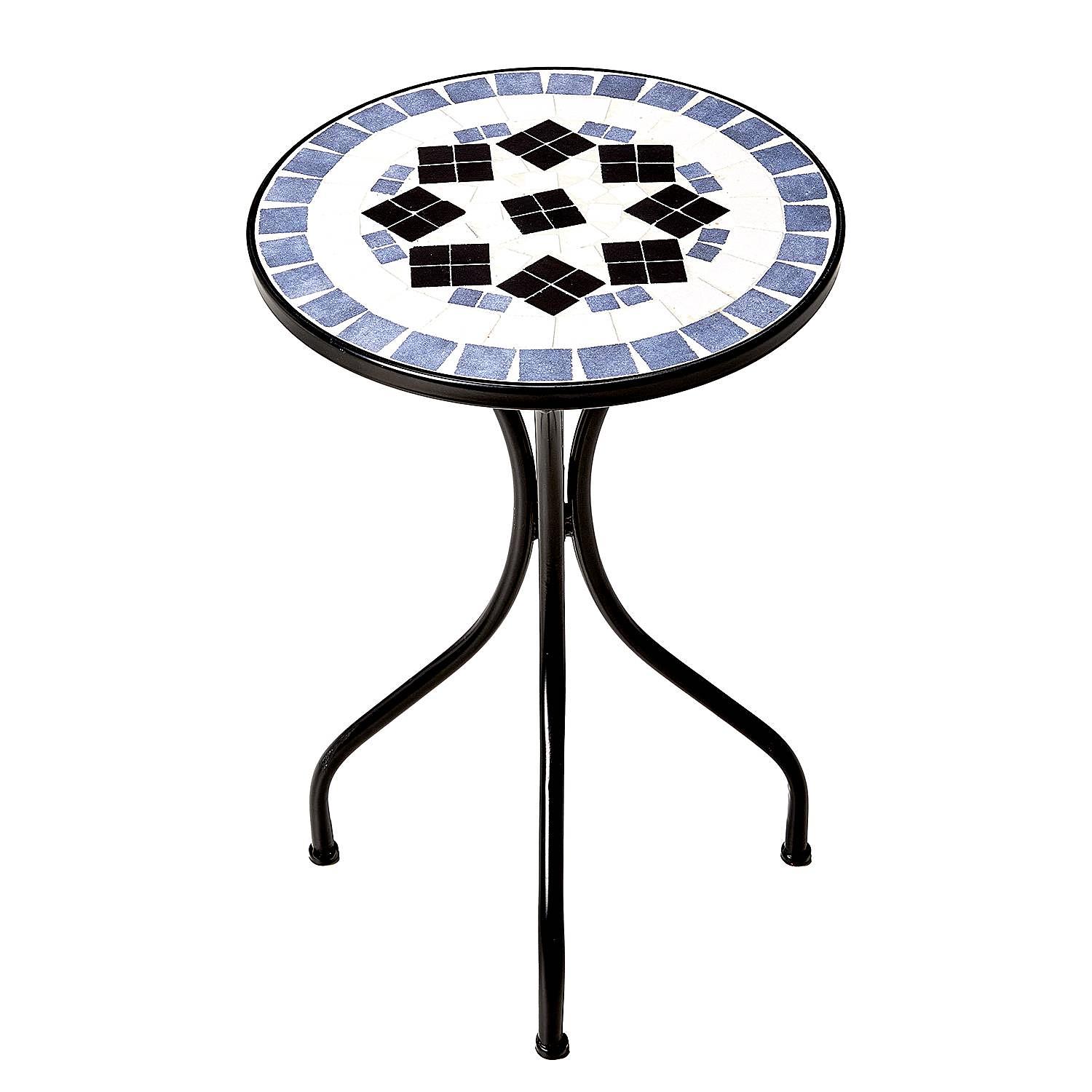 Side table PALAZZO iron ceramic light blue 1