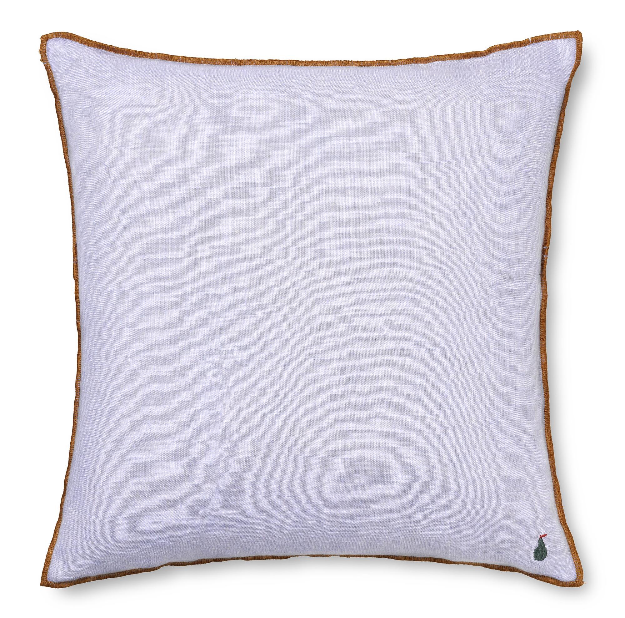 Contrast Linen Kissen Leinen Federfüllung Lila 0