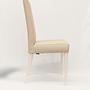 2x Teddy Dining Chair Faux Leather Wood White 0