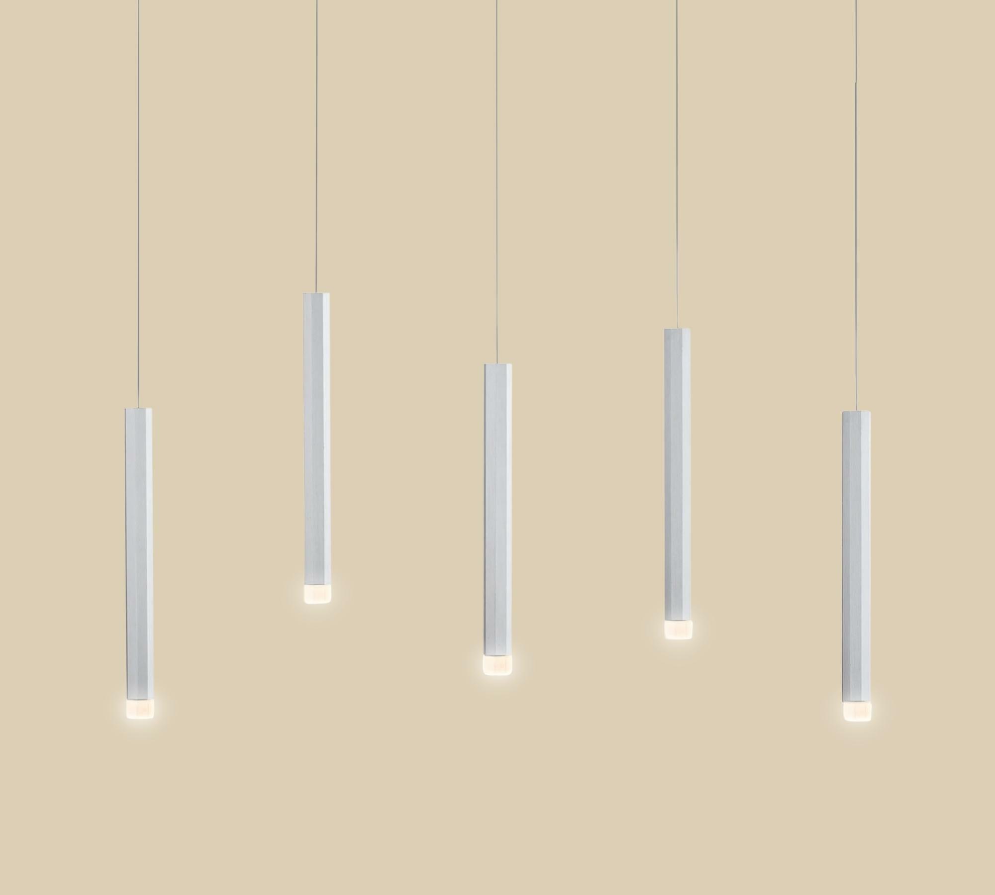 5-Flammige LED-Pendelleuchte Silber 0