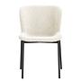 Upholstered chair MOUZON Set of 2 Bouclé Cream Black 1
