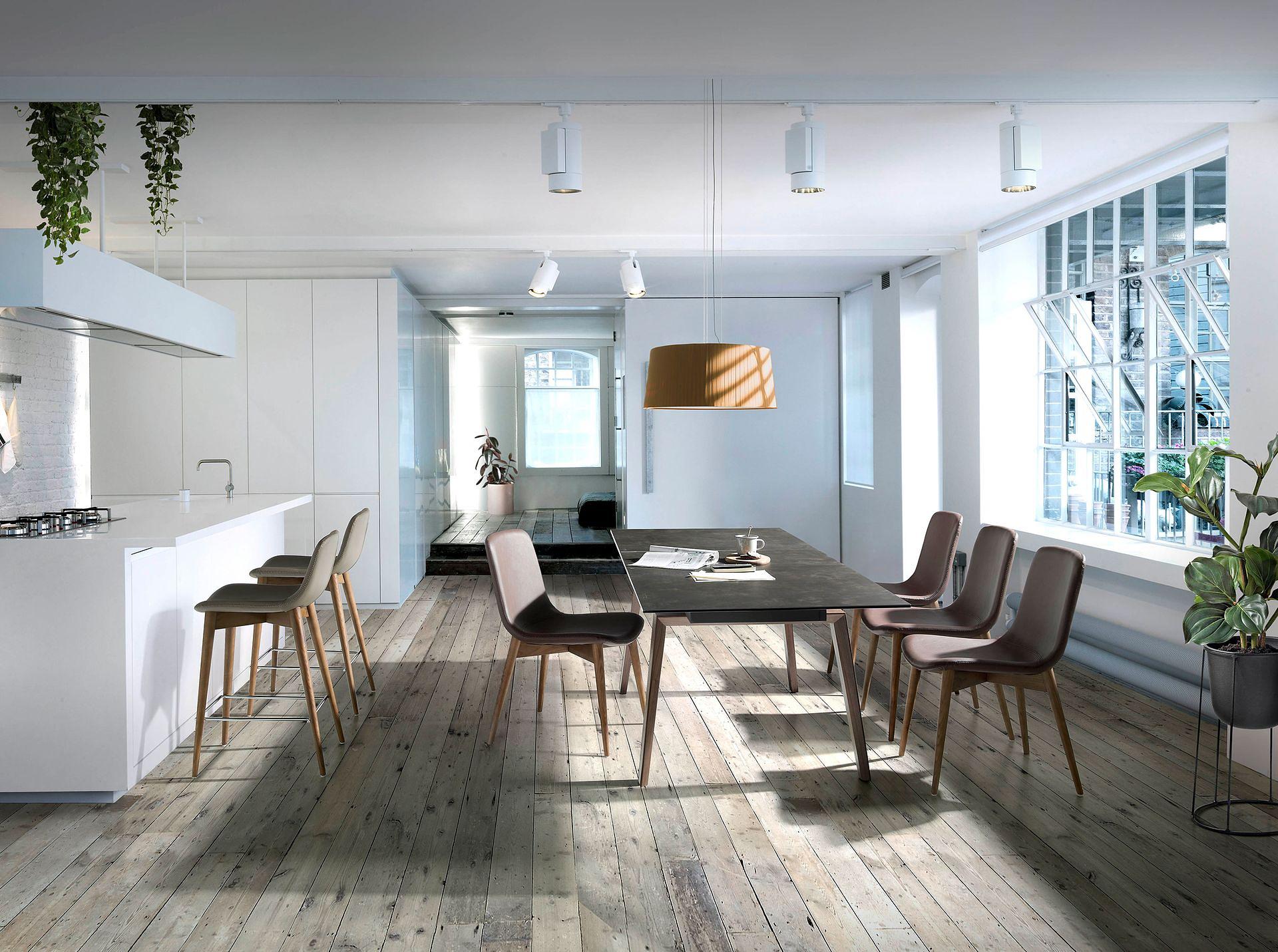 Barhocker Kunstleder Holz Grau 2